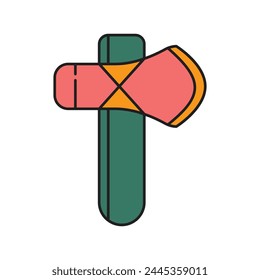 Ax Knife Icon Design. with a simple line and color illustration design