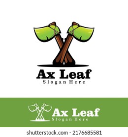 Ax leaf logo illustration art