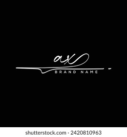 AX letter beauty handwriting vector logo.