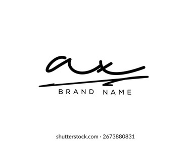 AX letter elegant cursive beauty handwriting logo.