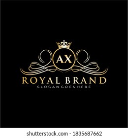 AX Letter Initial Luxurious Brand Logo Template.