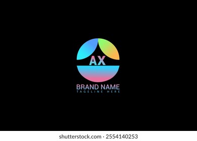 AX letter logo creative design. AX unique design. AX creative initials letter logo concept. AX letter logo design on black background