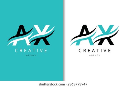 Diseño del logotipo de carta AX con fondo y logotipo de la empresa creativa. Diseño moderno de la moda de las letras. Ilustración del vector