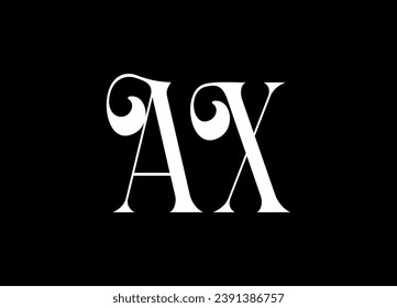 Diseño del logotipo de la carta AX y diseño del logotipo de monograma