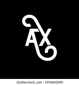 AX letter logo design on black background. AX creative initials letter logo concept. ax letter design. AX white letter design on black background. A X, a x logo