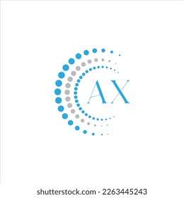 AX Letter Logo Design Vector. AX Minimalist circle dot circle Logo.