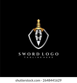 AX letter luxury monogram for shield and sword style image
