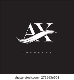 Logotipo del monograma de la letra de AXE con la carrera del cepillo para la identidad moderna de la marca