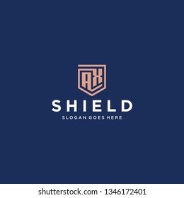 AX letter shield icon
