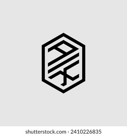 AX line geometric monogram with high quality professional design that will print well