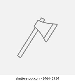 Ax line icon for web, mobile and infographics. Vector dark grey icon isolated on light grey background.