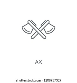 Ax linear icon. Ax concept stroke symbol design. Thin graphic elements vector illustration, outline pattern on a white background, eps 10.