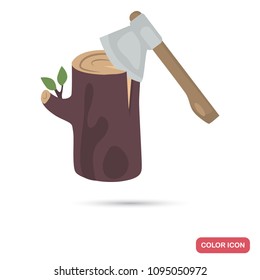 Ax and log color flat icon