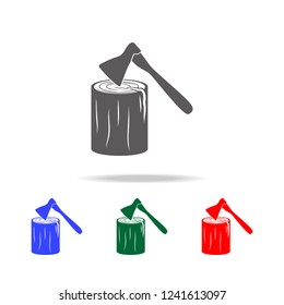 ax and log icon. Elements of garden in multi colored icons. Premium quality graphic design icon. Simple icon for websites, web design, mobile app, info graphics