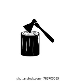 ax and log icon. Garden elements. Premium quality graphic design icon. Simple love icon for websites, web design, mobile app, info graphics on white background