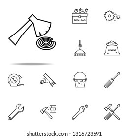 ax and log outline icon. Construction icons universal set for web and mobile