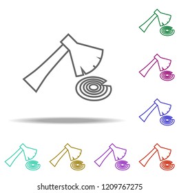 ax and log outline icon. Elements of Construction in multi color style icons. Simple icon for websites, web design, mobile app, info graphics