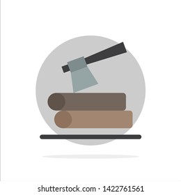 Ax, Log, Timber, Wood Abstract Circle Background Flat color Icon