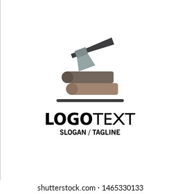 Ax, Log, Timber, Wood Business Logo Template. Flat Color. Vector Icon Template background