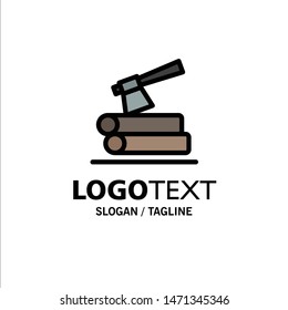 Ax, Log, Timber, Wood Business Logo Template. Flat Color. Vector Icon Template background
