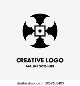ax logo, black ax icon in a circle. creative and simple vector logo. Abstract business logo icon design template