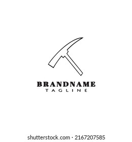 icono de la caricatura del logotipo del ax plantilla de diseño del vector aislado negro