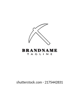 icono de la caricatura del logotipo del ax plantilla de diseño del vector aislado negro