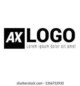 AX logo concept. Designed for your web site design, logo, app, UI
