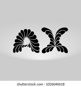 AX Logo, Decorative, Romantic