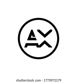 AX Logo Design Circle Typografie Vektorvorlage. Logo-Vektorgrafik für Creative Letter AX