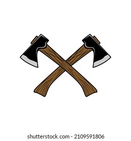 hacha. diseño de logotipo para construcción o carpintería. 