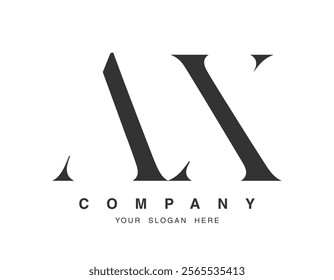 AX logo design. Initial letter a and x serif font style. Creative classic company name typography. Trendy logotype or identity. Vector illustration.