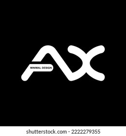 Diseño del logotipo de AX con un estilo mínimo, Diseño del logotipo de la carta profesional creativa de moda AX en color blanco y negro. eps10 vectoriales