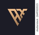 AX Logo Design. Modern, Minimal, Elegant and Luxury AX Logo. Sleek Triangle Monogram Letter AX Logo Design for Brand Corporate Business Identity.