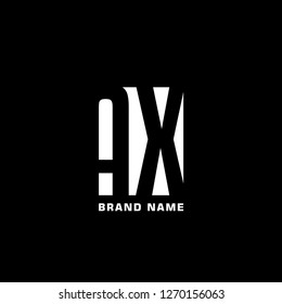 AX Logo design with negative space concept. Vector illustration
