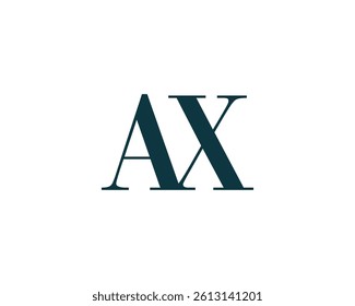 AX logo design vector template. AX