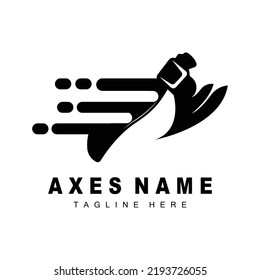 Diseño de logotipos de Ax, Ilustración de herramientas de guerra y vectores de Woodcutter