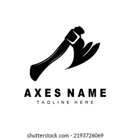 Ax Logo Design, War Tool Illustration and Woodcutter Vector