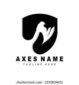 Diseño de logotipos de Ax, Ilustración de herramientas de guerra y vectores de Woodcutter
