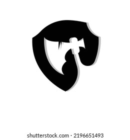 Diseño de logotipos de Ax, Ilustración de herramientas de guerra y vectores de Woodcutter
