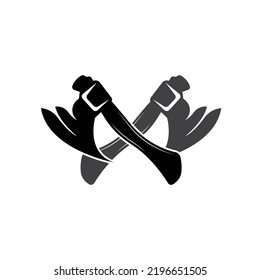Ax Logo Design, War Tool Illustration and Woodcutter Vector