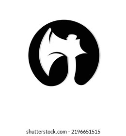 Ax Logo Design, War Tool Illustration und Holzschneider-Vektorgrafik