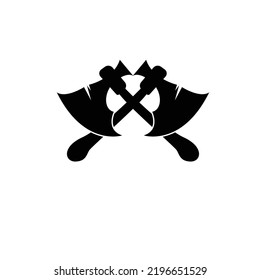 Ax Logo Design, War Tool Illustration und Holzschneider-Vektorgrafik