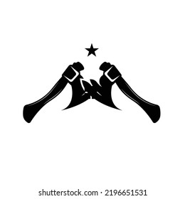 Ax Logo Design, War Tool Illustration and Woodcutter Vector
