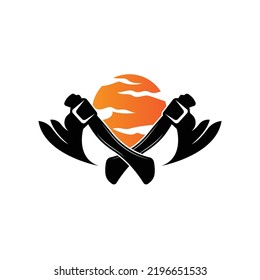 Diseño de logotipos de Ax, Ilustración de herramientas de guerra y vectores de Woodcutter