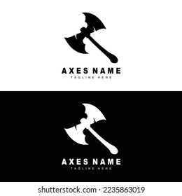 Ax Logo Design, War Tool Illustration and Woodcutter Vector