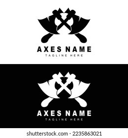 Ax Logo Design, War Tool Illustration and Woodcutter Vector
