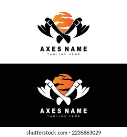 Ax Logo Design, War Tool Illustration and Woodcutter Vector