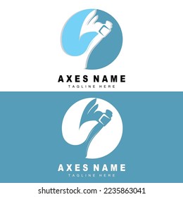 Ax Logo Design, War Tool Illustration und Holzschneider-Vektorgrafik