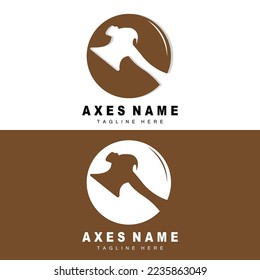 Diseño de logotipos de Ax, Ilustración de herramientas de guerra y vectores de Woodcutter